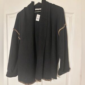 LOFT Stitched Trim Removable Scarf Sweater